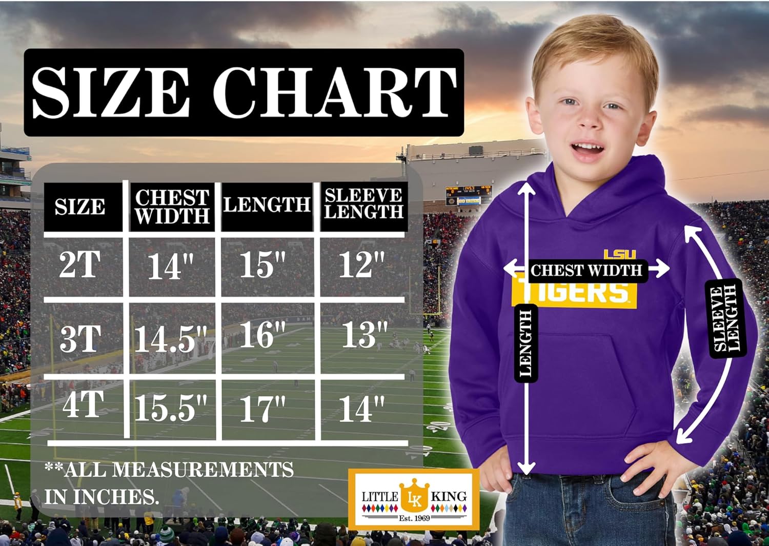 Little King NCAA Toddler Boys Polyester Performer Hoodie Sweatshirt with Team Colors - Image 4