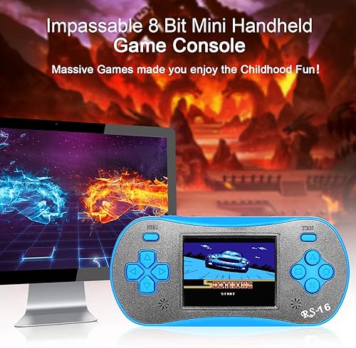 Miniatura 5 de Juego de Mano para Niños - FAMILY POCKET RS16 Controlador Clásico Portátil 260 Juegos Pantalla LCD de 2.5 Pulgadas Sistema de Vídeo Juego Arcade