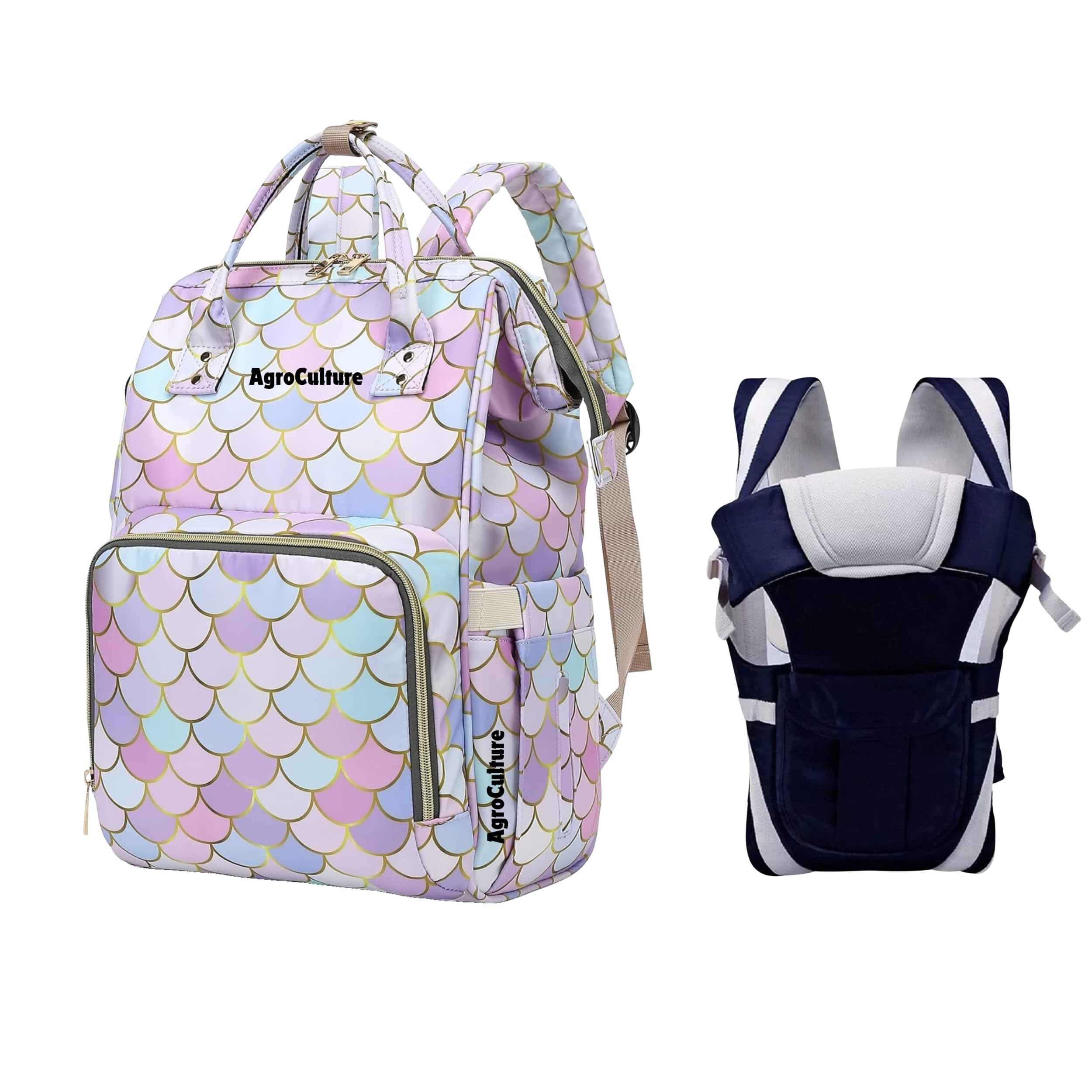 Tip 'n' Top Premium Baby Diaper Bag for Mother + Blue Baby Carrier, Baby Diaper bag (Multicolor) pack of 2-image-9
