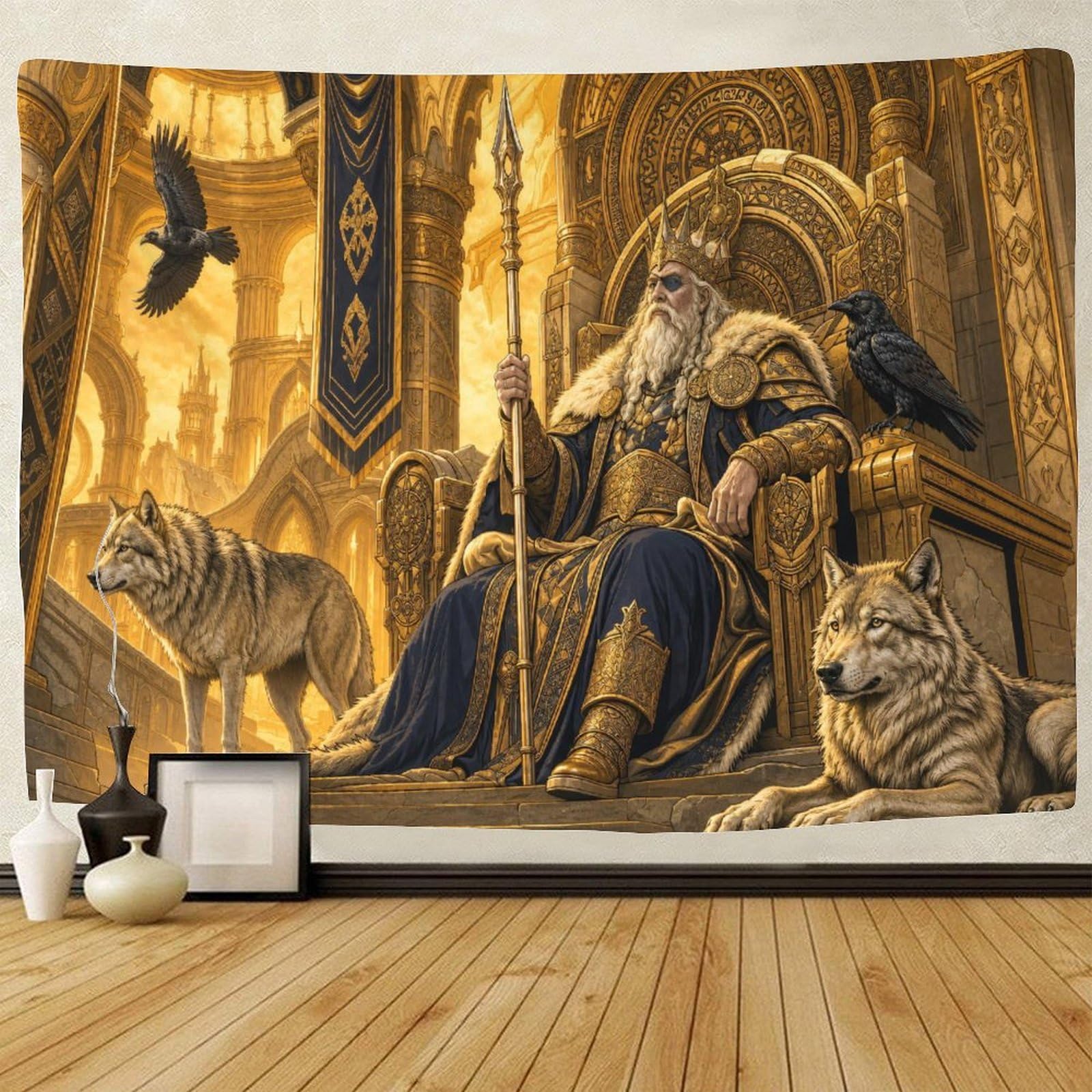 GPMNBCXZK Odin in Norse Mythology Wall Hanging Decor 3D Print Tapestry for Bedroom Tapestries Home Decoration Curtain Living Room Dorm 100cmx150cm