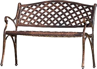 Best Selling Cozumel Cast Aluminum Bench, Antique Copper Finish - coolthings.us
