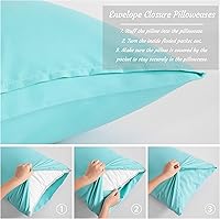 Vista 4 de NTBAY Juego de 2 fundas de almohada estándar, paquete de 2 fundas de almohada de microfibra cepillada de 20x26, suaves, resistentes a las arrugas, a