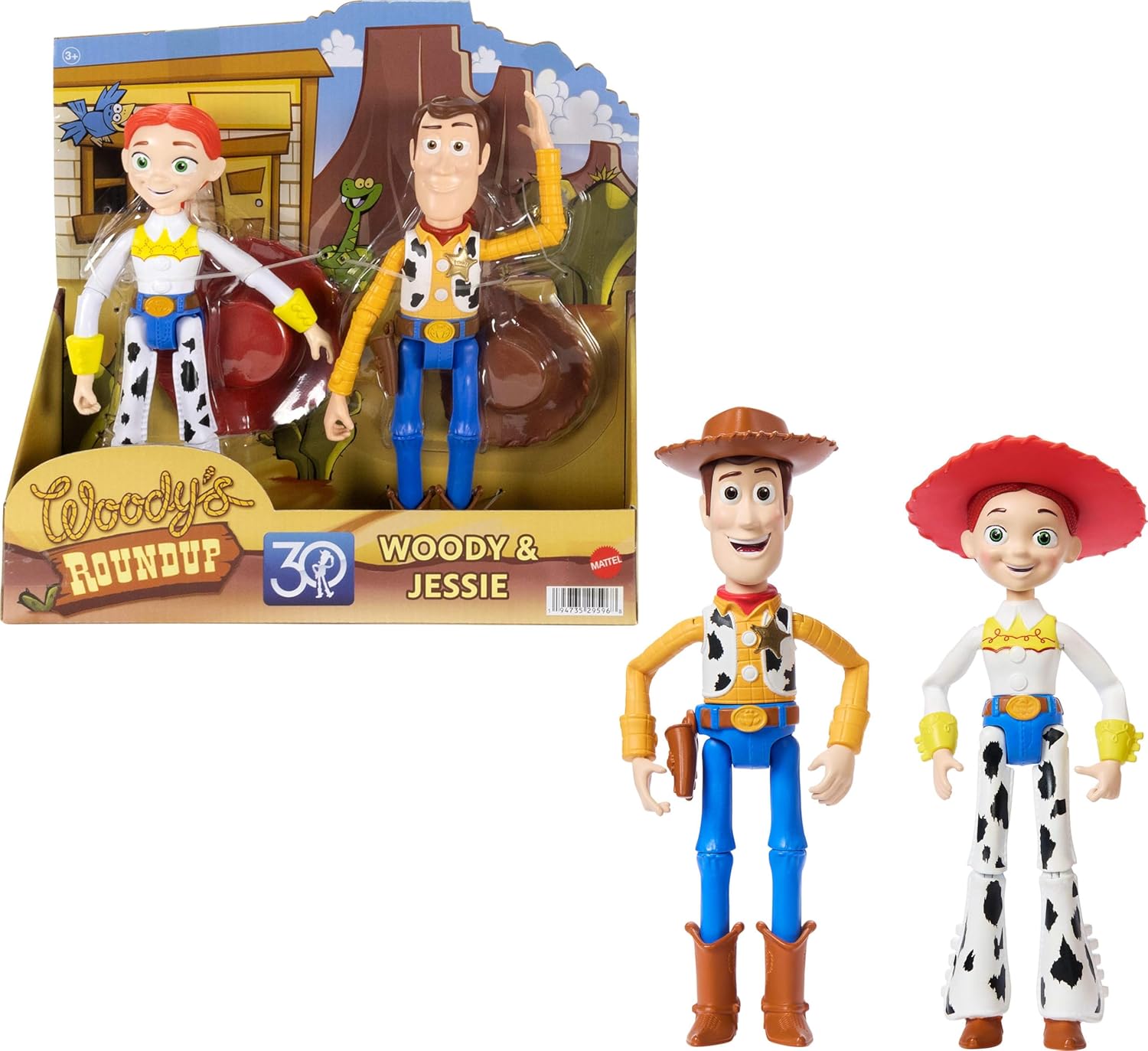 Posable Woody & Jessie Action Figure Set, 7-Inch Scale, Authentic Pixar Characters