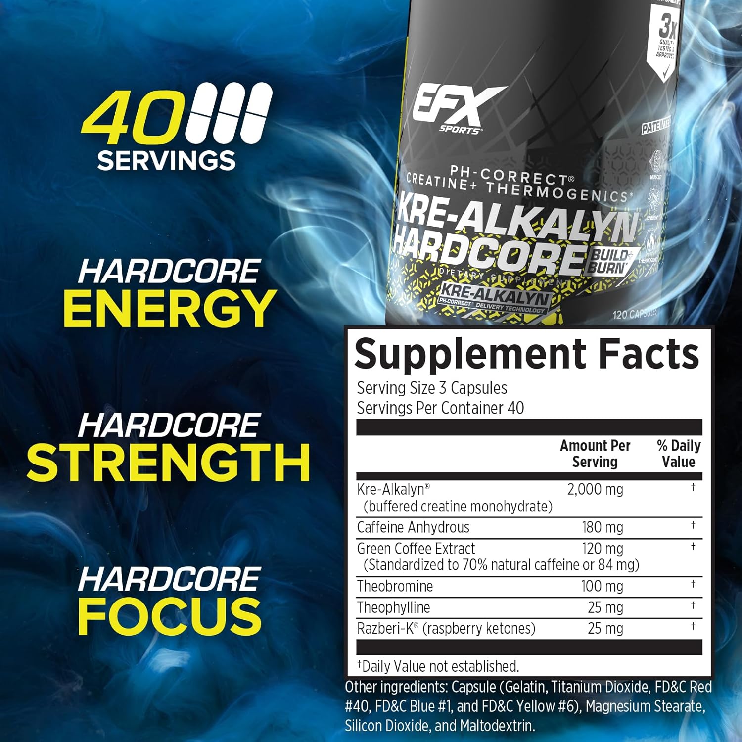 EFX Sports Kre-Alkalyn Hardcore 120 Capsules