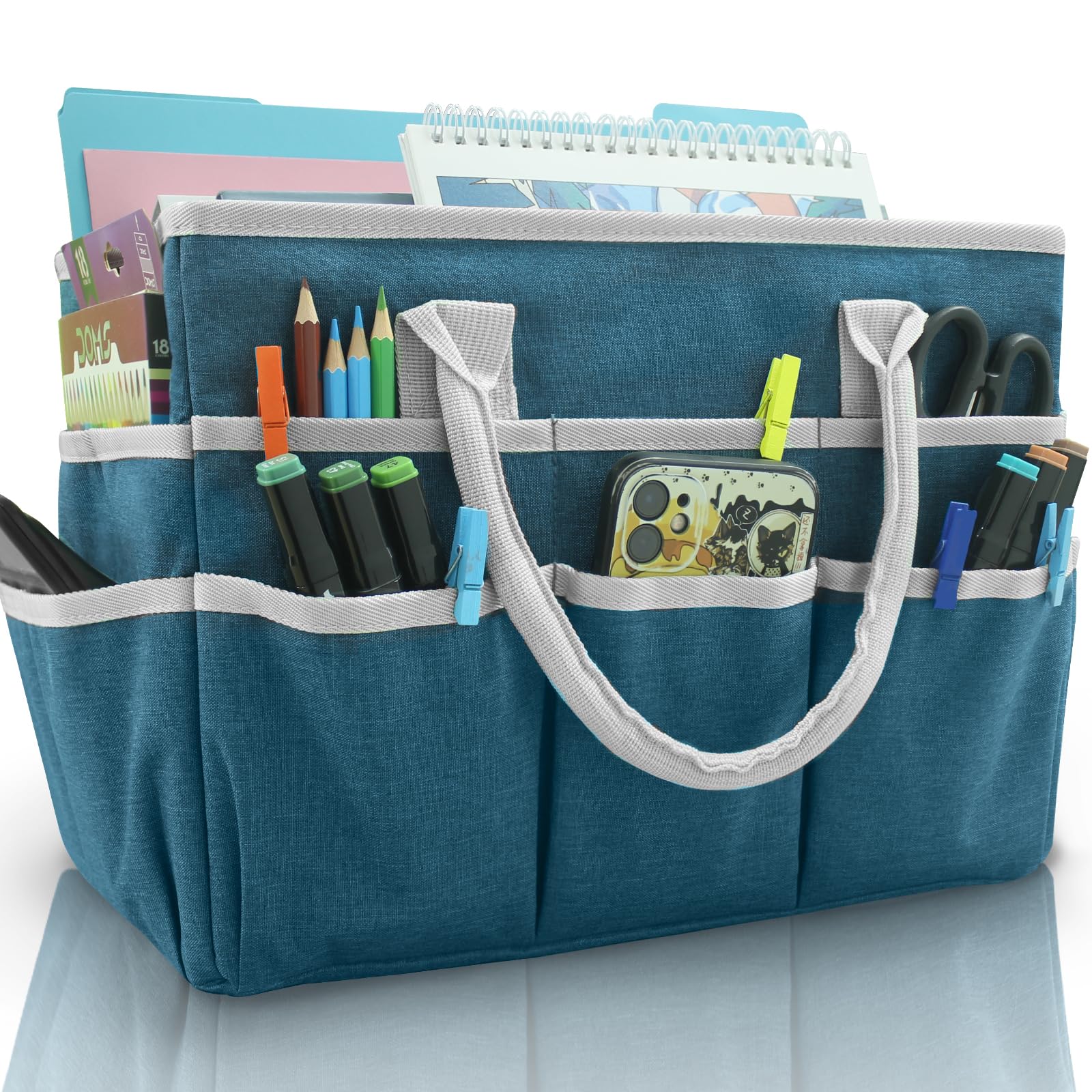 Cupohus Art Organizer Craft Storage Tote Bag – Wasserfeste Multifunktionstasche Mit Vielen Fächern Für Bastler, Studenten & Büro