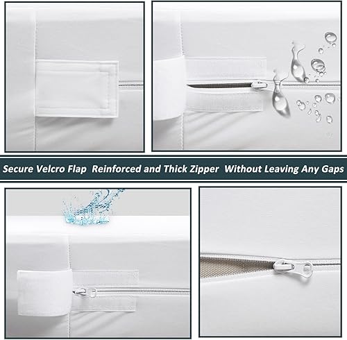 Miniatura 2 de Protector de colchón con cremallera, impermeable, tamaño King, funda de colchón, 9 pulgadas de profundidad, para niños pequeños, mascotas,