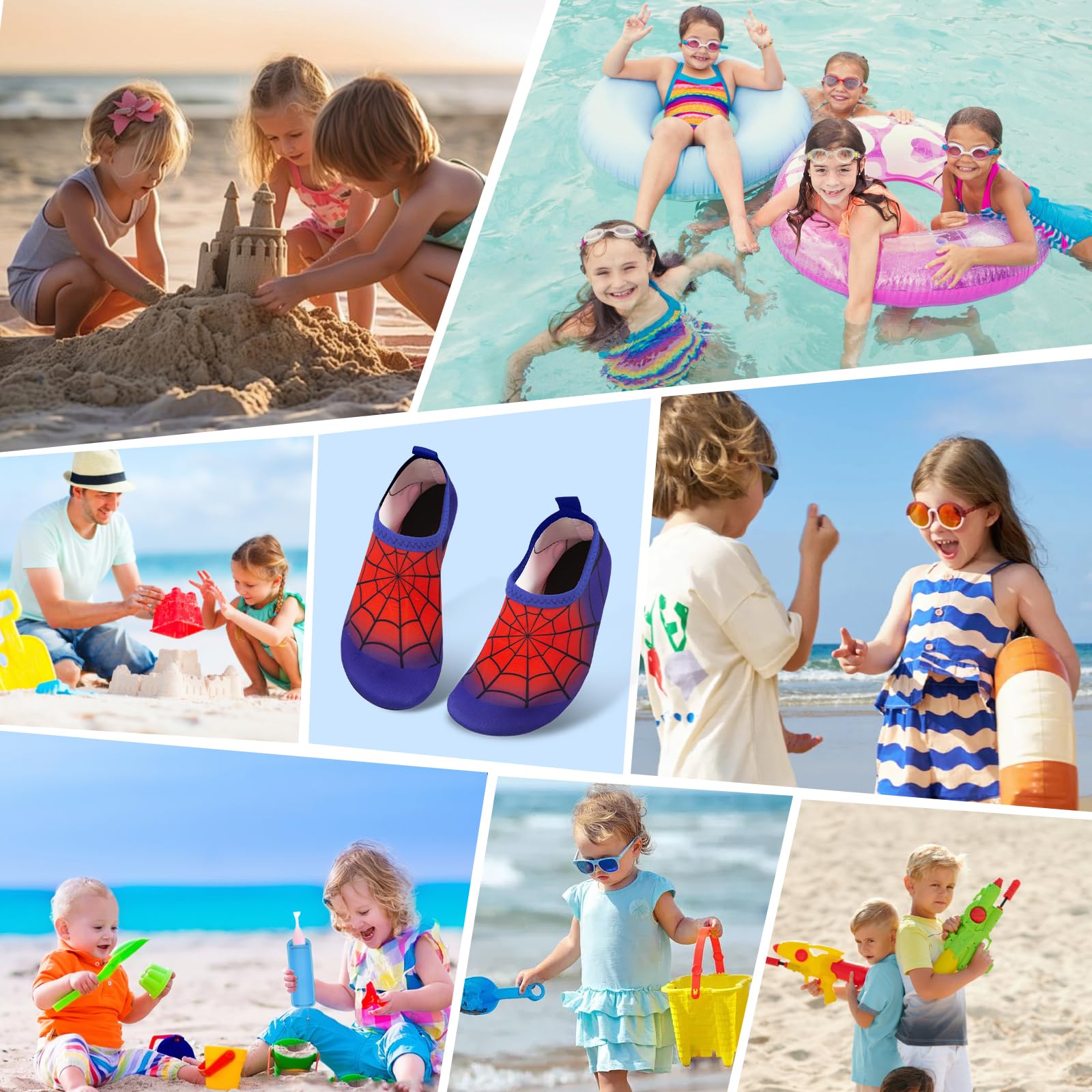 Escarpines Niño Niña Zapatos de Agua Playa, Transpirable Secado Zapatillas de Acuáticos, Calcetines Piscina Niño Escarpines Bebe Verano Barefoot Calzado Aqua Surf Buceo