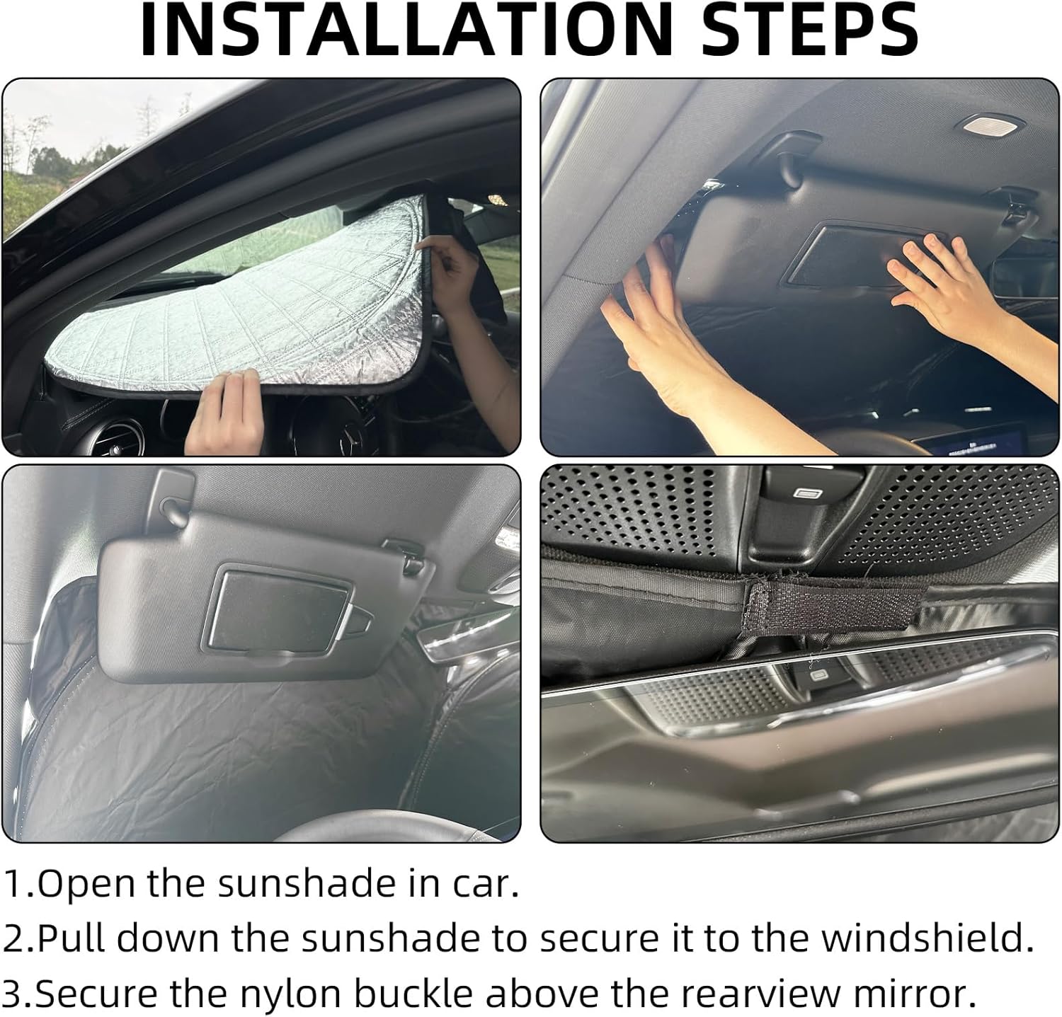 Front Windshield Sun Shade for Chevrolet/Chevy Cruze 2015-2019,Upgraded Thickened Foldable Front Sun Shield Protector Blocks UV Rays Internal Accessories