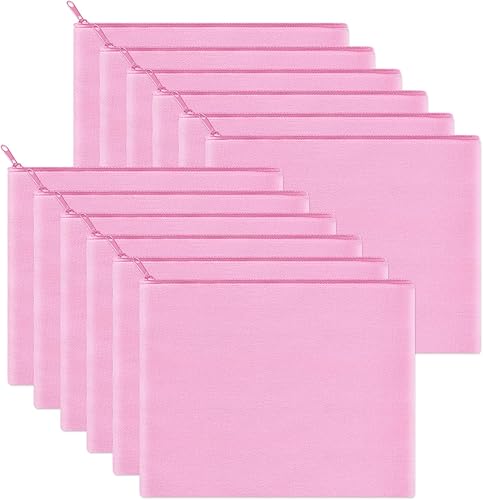 Bolsa de maquillaje de lona de algodón negro, 12 piezas, bolsa de cosméticos multiusos con cremallera, bolsa de aseo de viaje, bolsa de manualidades