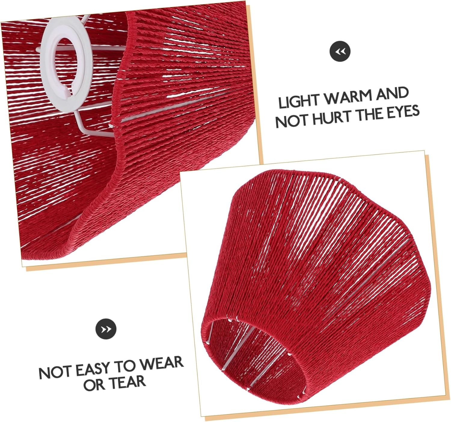 POPETPOP Woven Lampshade for Table and Floor Lamps Retro Design Elegant Light Cover Eye-friendly for Home Decor and Cozy Atmosphere