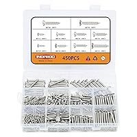 Vista 13 de Juego surtido de 450 tornillos de madera negros M3 M4 M5, tornillos autorroscantes de acero al carbono de alta dureza, kit de tornillos de cabeza