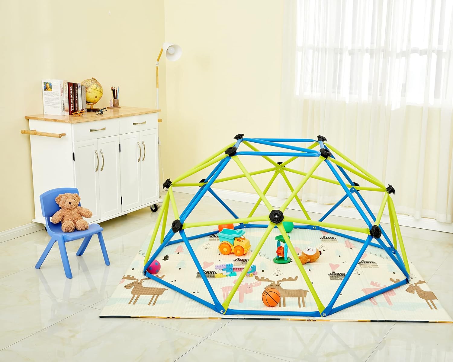 Albott Dome Climber - 6FT Indoor Matte Jungle Gym Playground Geodesic Climbing Dome for Within 8 Years Kids Outdoor Toys with Rust and UV Resistant Steel Frame, Supports 600lbs, Easier Assembly : Toys & Games
