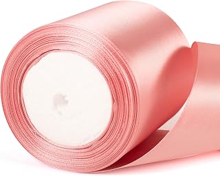 10cm Wide Dark Pink Satin Ribbon for Wedding Car, Gift Wrapping, Bouquet Crafts, Cake Topper and Gift Box