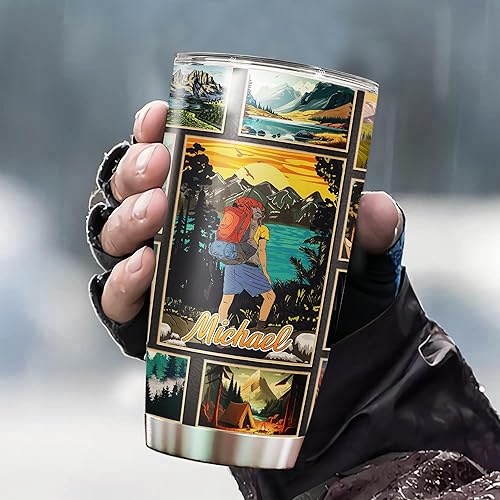 Vista 33 de WAZONE Vaso de café personalizado con nombre personalizado, taza de viaje de acero inoxidable con aislamiento de 20 onzas, 30 onzas, regalos