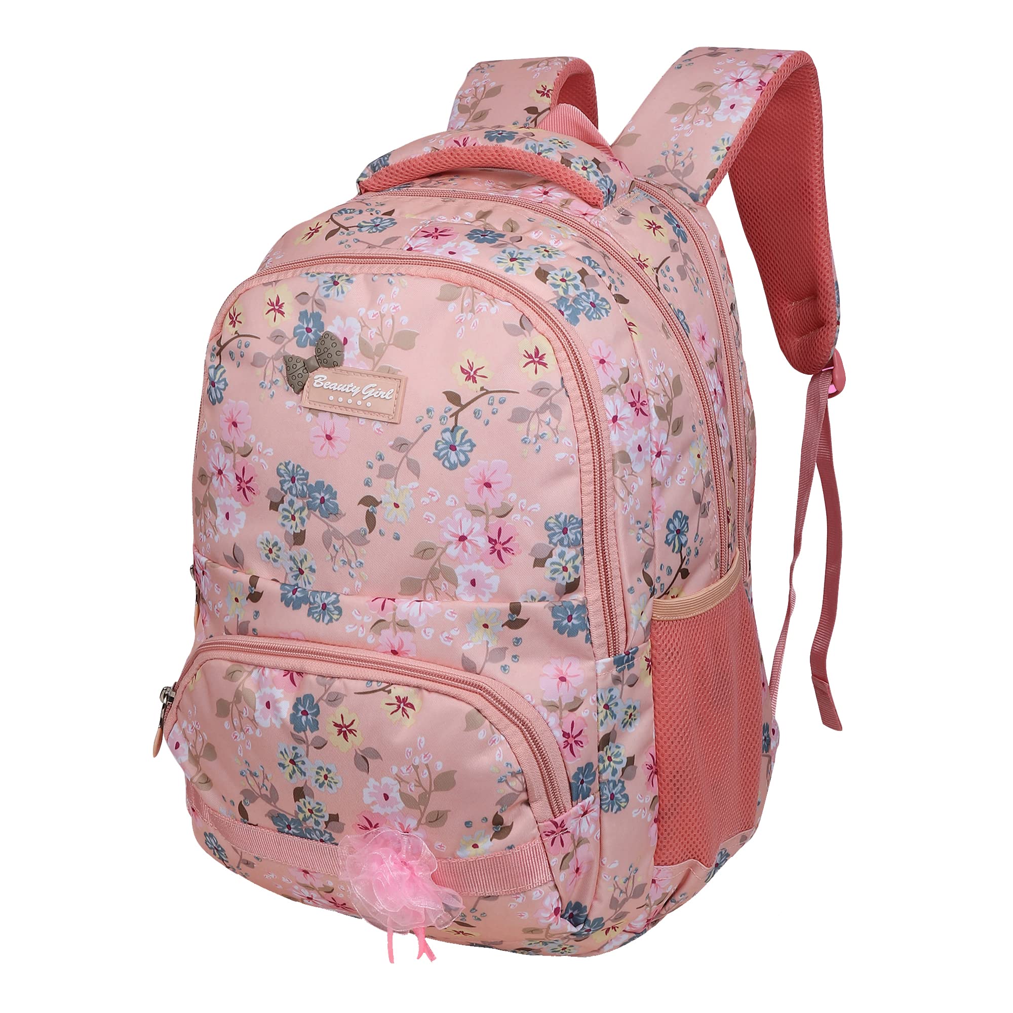 BEAUTY GIRLS By Hotshot Free Size Floral Designer Stylish Waterproof Premium Standard Backpack School Bag With 3 Large Compartment (Orange, Peach, 1531, 30 L) (B08YR7HTRT) Amazon Price History, Amazon Price Tracker
