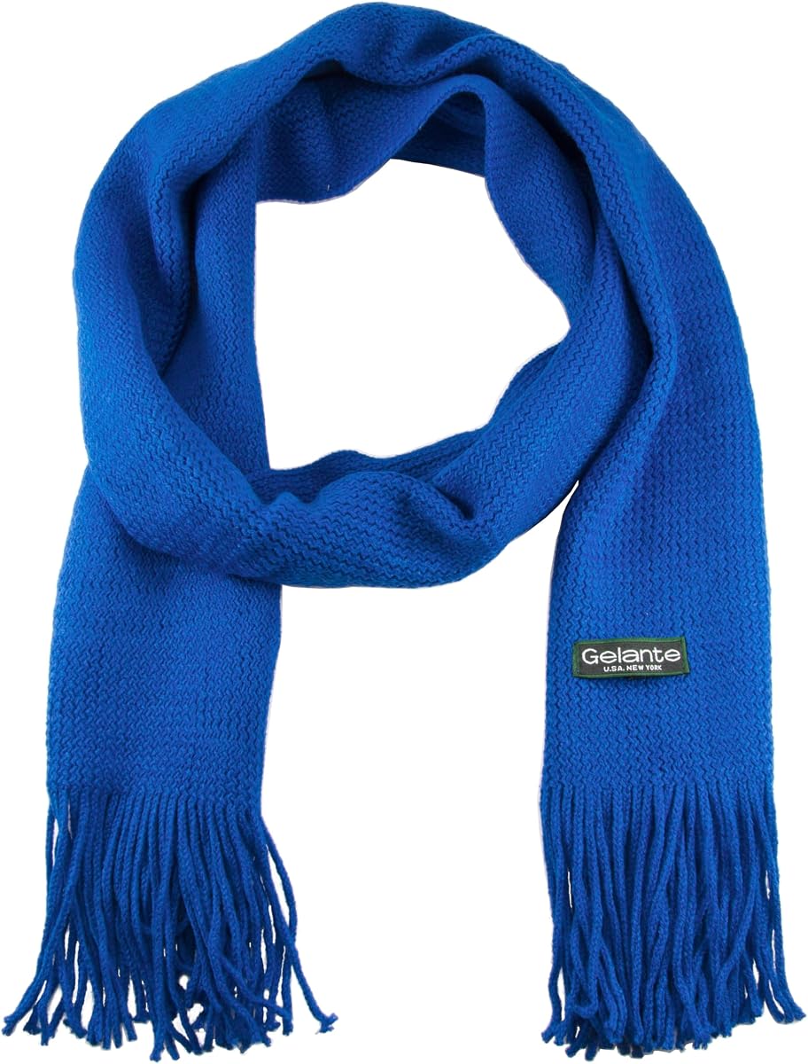 Men Classic Knit Winter Scarf Warm Double layer