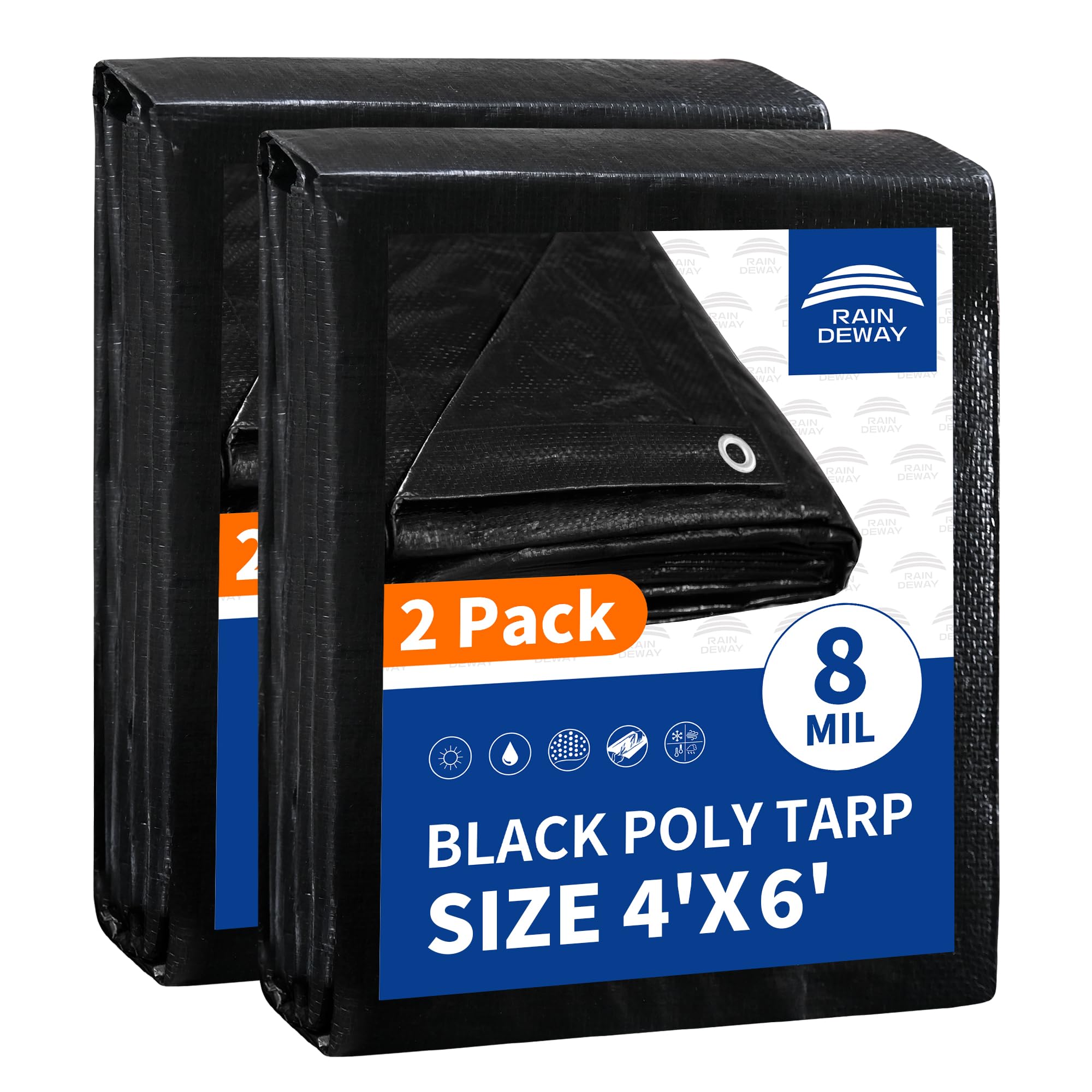 Small Black Tarps 4x6 Feet