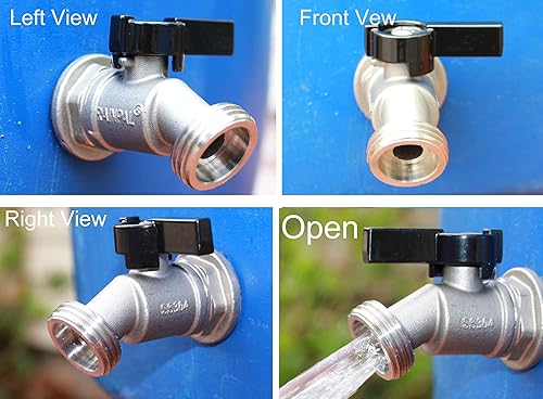 Miniatura 4 de RBS006 Espiga de barril de lluvia de acero inoxidable (válvula de bola de cuarto de vuelta)