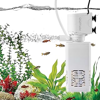 Fish Tank Filter,10-40 Gallon Fish Tank Filter,6W 130GPH,Equipped with Adjustable Aeration Function.