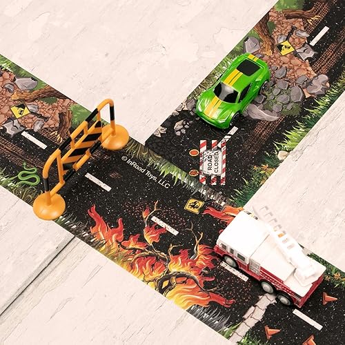 Miniatura 47 de Cinta negra de 30 x 4 pulgadas, cinta negra de auto ideal para niños, rollo de pegatinas para sets de carros y trenes, se pega al piso y las Asfalto