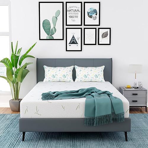 Airdown Colchón de tamaño individual, colchón de espuma viscoelástica de 6 pulgadas para cama de niños, cama individual, colchón de gel de té verde