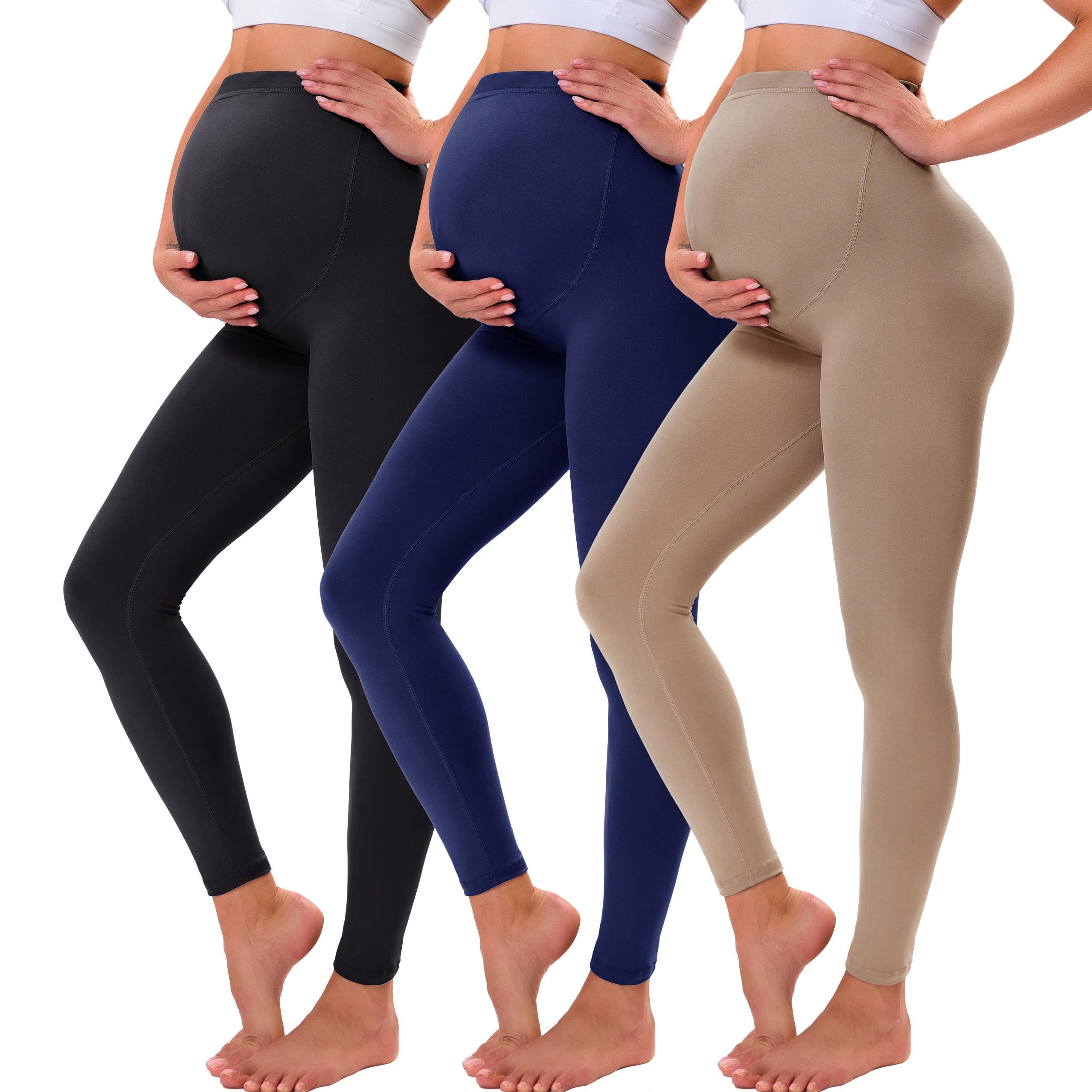 VALANDY Creamlush Maternity Leggings Over Bump Buttery Soft Belly Support Adjustable High Waisted Pregnancy Pants Yoga Pajama — view 12