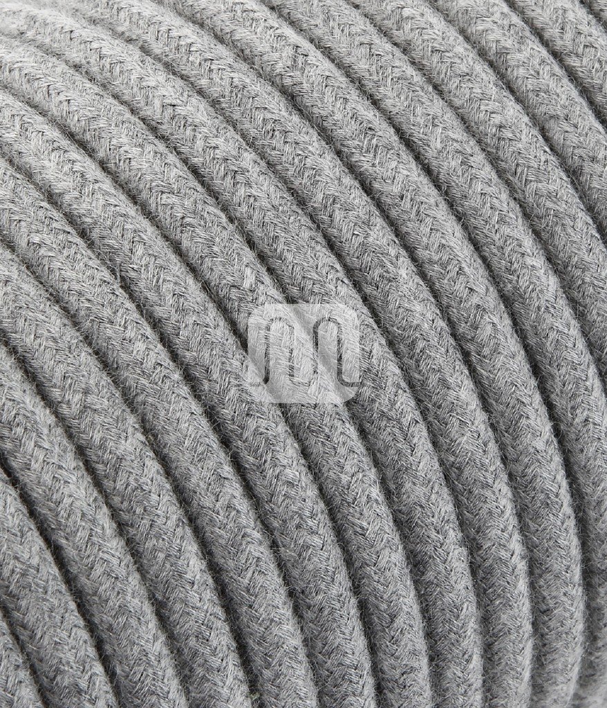 Elektrische Kabel in farbigem Stoff beschichtet. Made in Italy! 50 Meter 2x0, 75 Farbe: Roh Grau