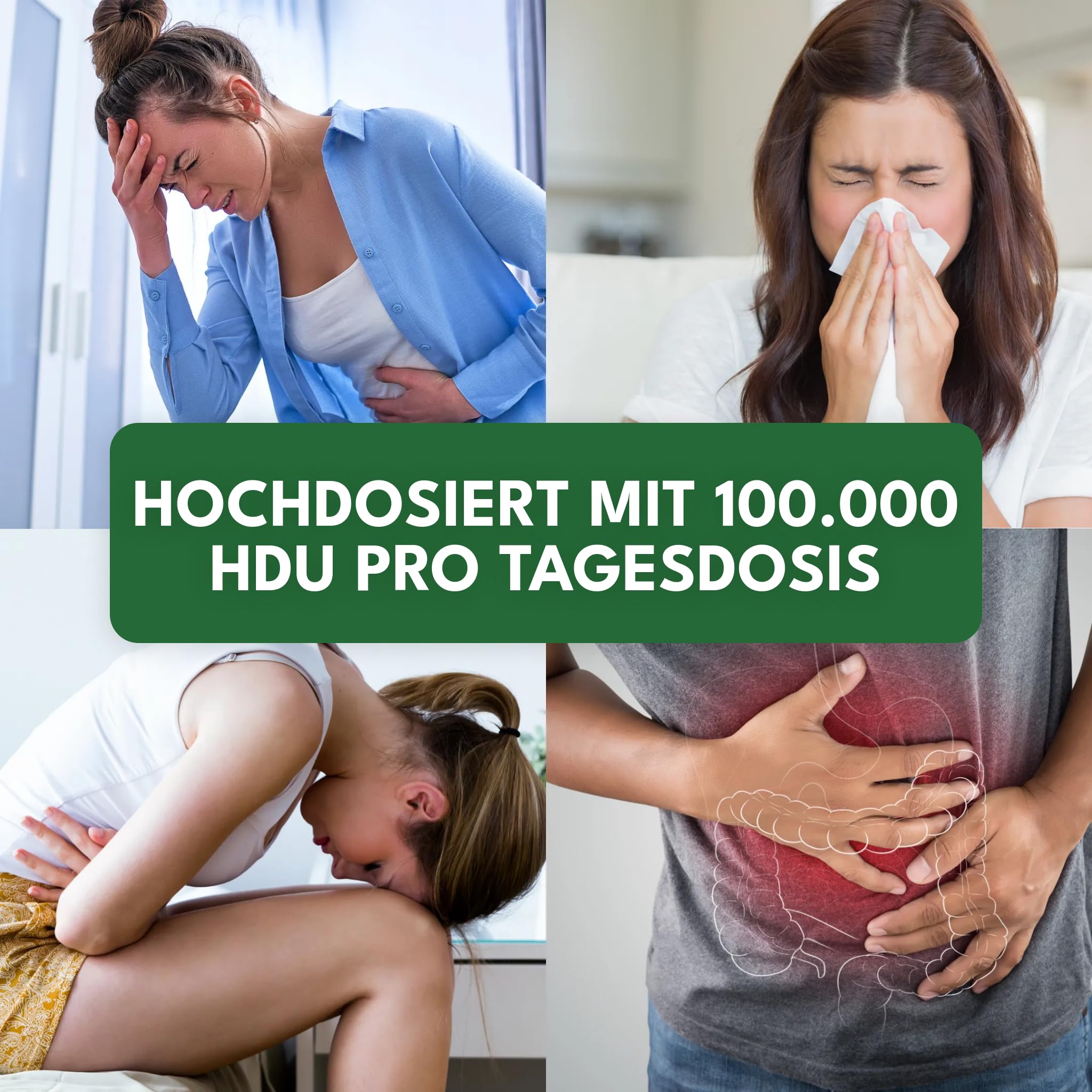 Green Naturals DAO – Hochdosiert: 300.000 HDU – 90 Kapseln | 100.000 HDU pro Kapsel · Diaminoxidase aus Erbsensprossen · 1-Monatsvorrat
