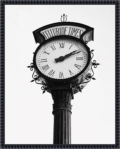 Amanti Art Del Mundo Imagery - Lienzo enmarcado para pared, reloj de calle vintage de 20 x 16 pulgadas, lienzo enmarcado para pared, obras de arte