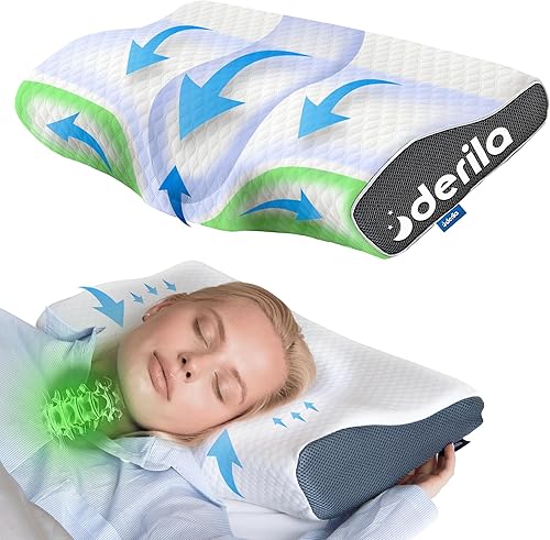 Derila Almohada cervical tamaño Queen para dormir, almohada de apoyo para dormir de lado, espalda, boca abajo, mejores almohadas de cama para dormir