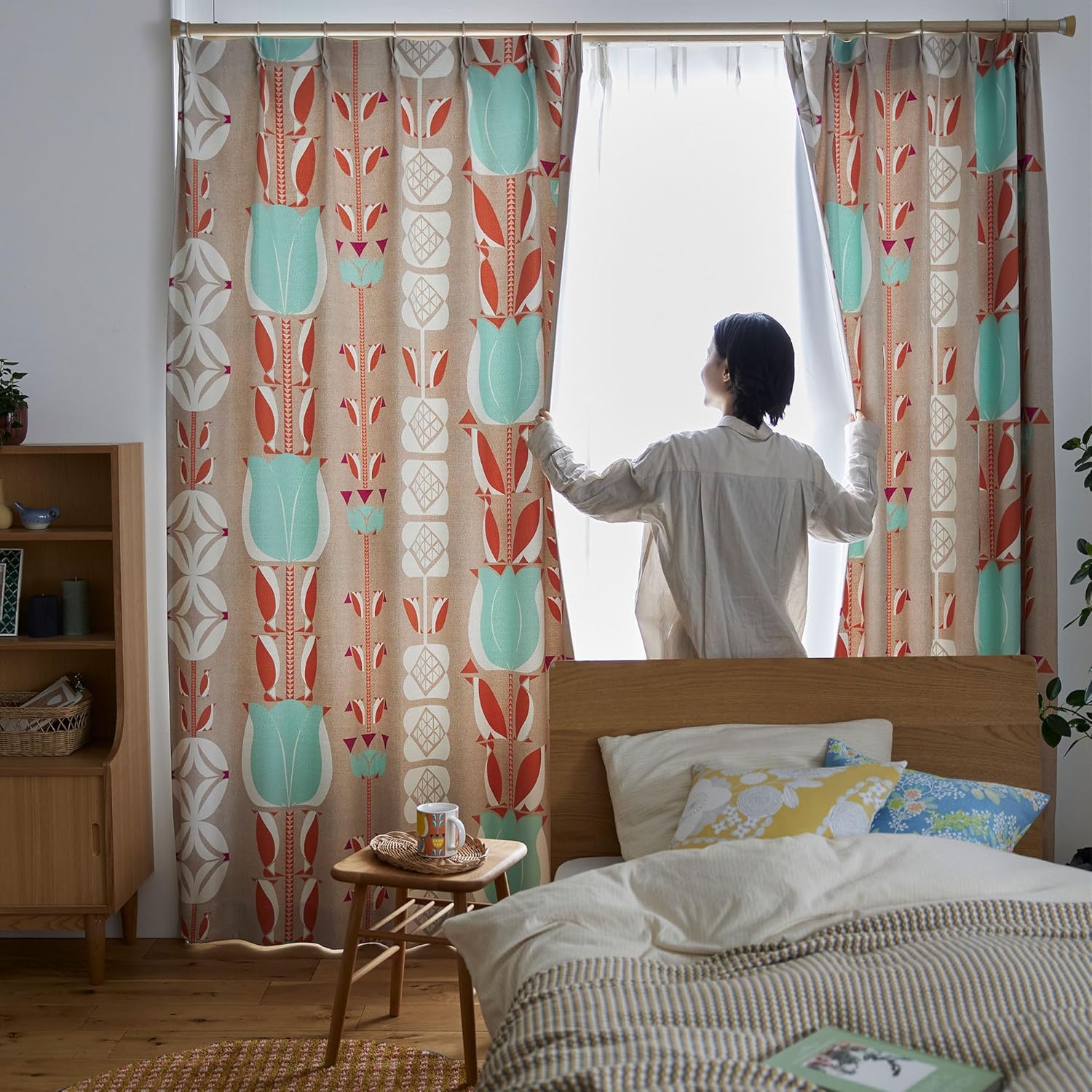 スミノエ(Suminoe) セミオーダーカーテン ドレープ グレー 幅235cm &times;丈200cm 遮光3級 チューリッペン V136