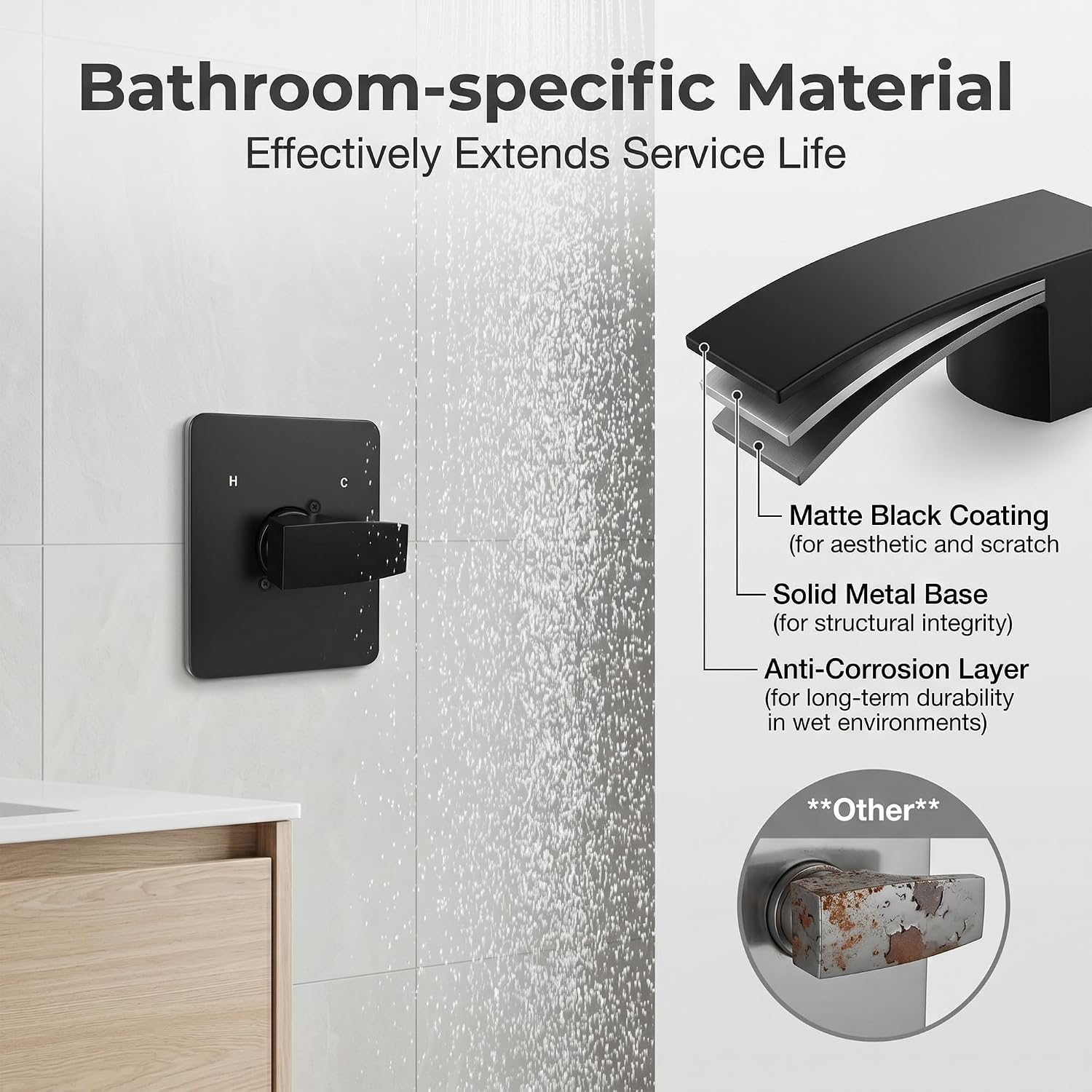 Replacement For Delta13/14 Series Shower Handle Trim Kit | Compatible With Delta Faucet Shower Valve And Faucet Velum Includes Pr46074 Cartridge Matte Black
