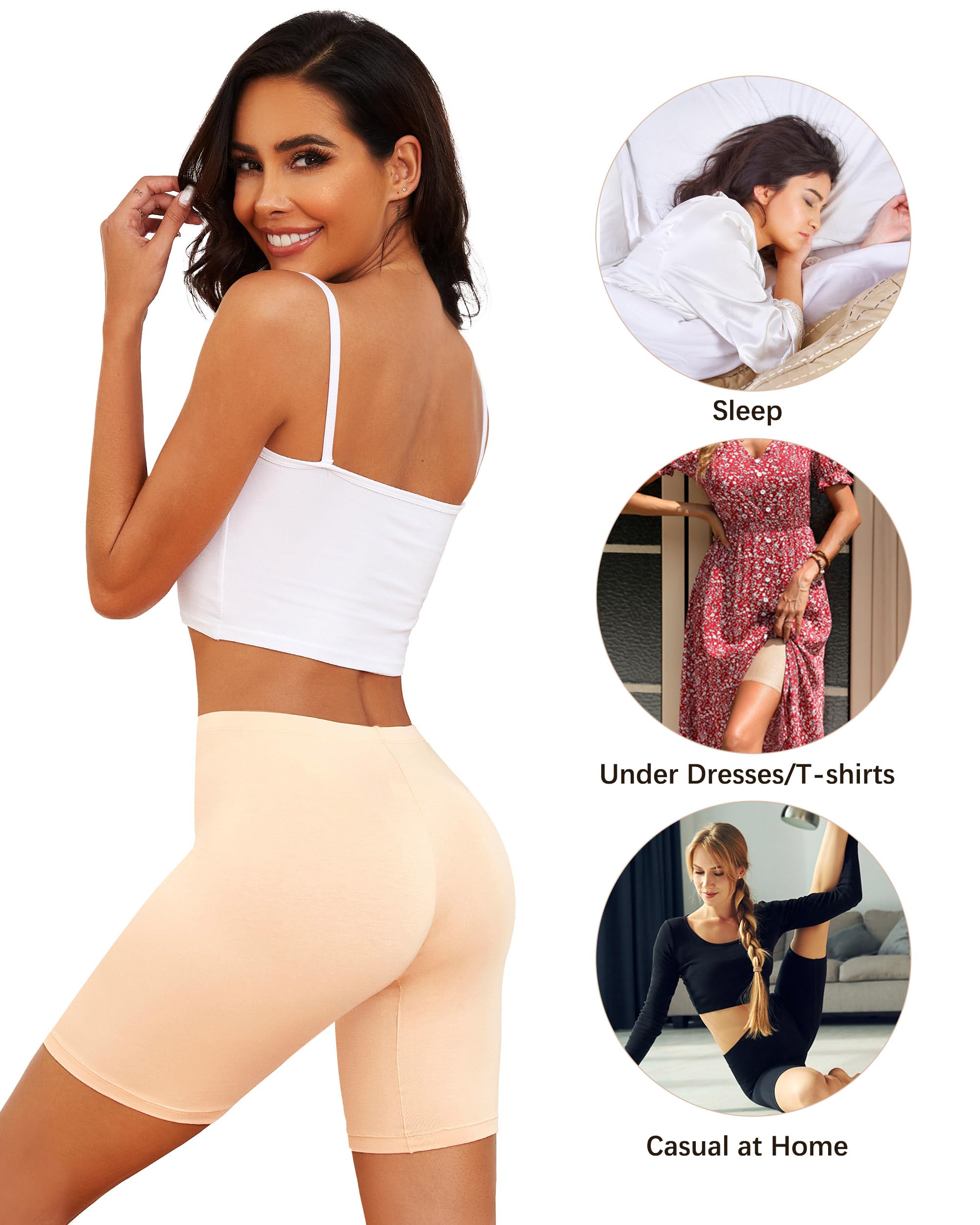 VOENXE Mutande Boxer Donna Culotte Shorts per Senza Cuciture Morbido Pantaloncini Sottogonna Mutande Intimo Fitness Sport Slip Mutandine Hot Pant Vita Alta Pacco da 4