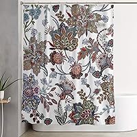 Vista 7 de Paisley Flower Bathroom Shower Curtain Sets,Long Funny Shower Curtains for Bathroom,Cute Cortinas De Baño Bathroom Curtain Washable,Waterproof