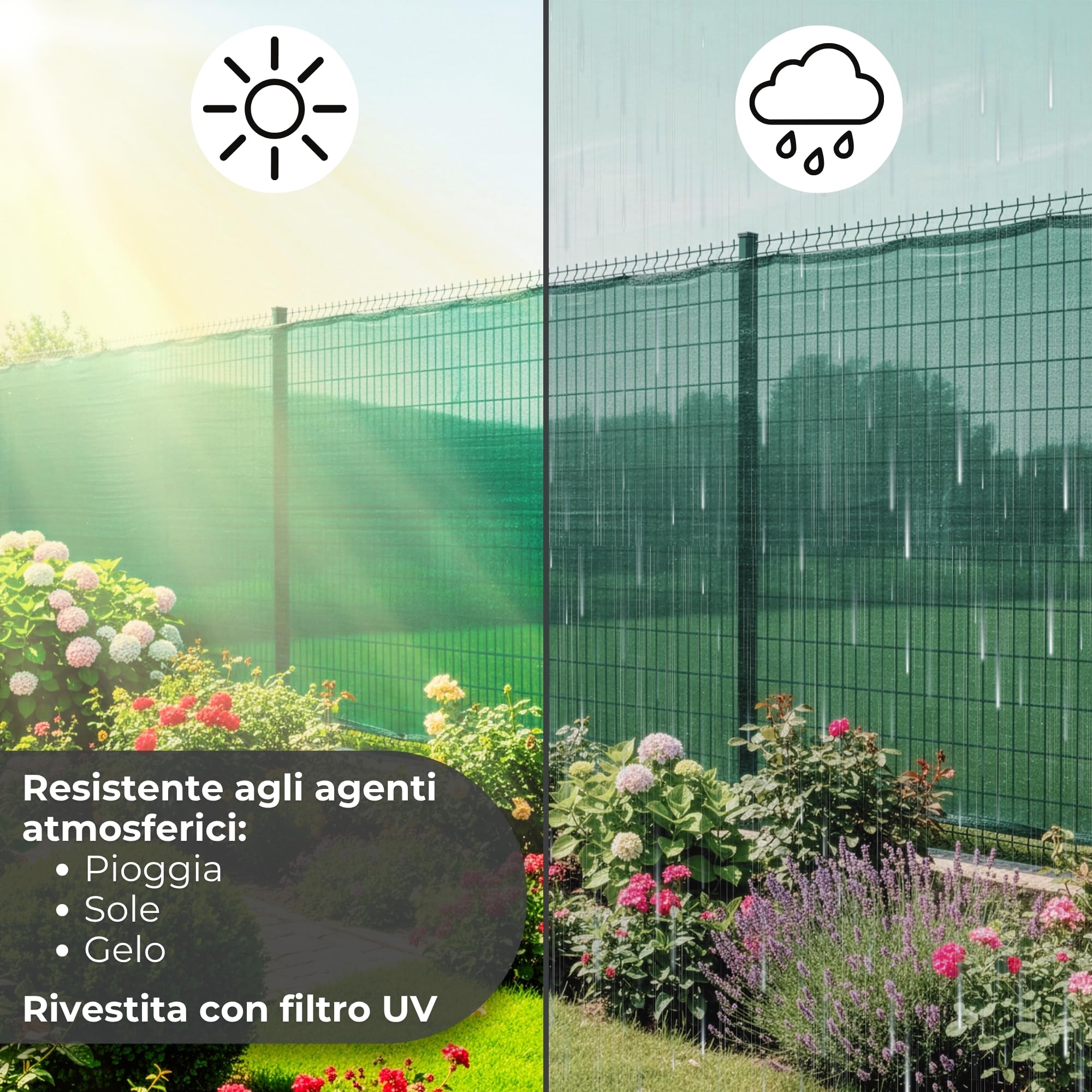 SPRINGOS Rete ombreggiante 1,5 x 50 m, 185 g/m², con 200 fascette