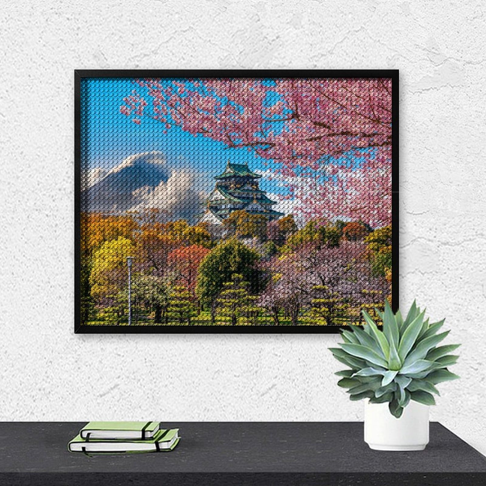 Amazon.co.jp: ダイヤモンドアート 富士山 桜 美しい 大阪城 満開の桜