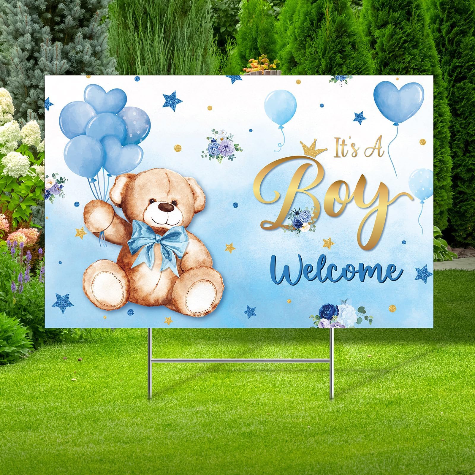 Woodland Animals Baby Shower Yard Sign 8 Pcs Gender Neutral Forest Baby Yard