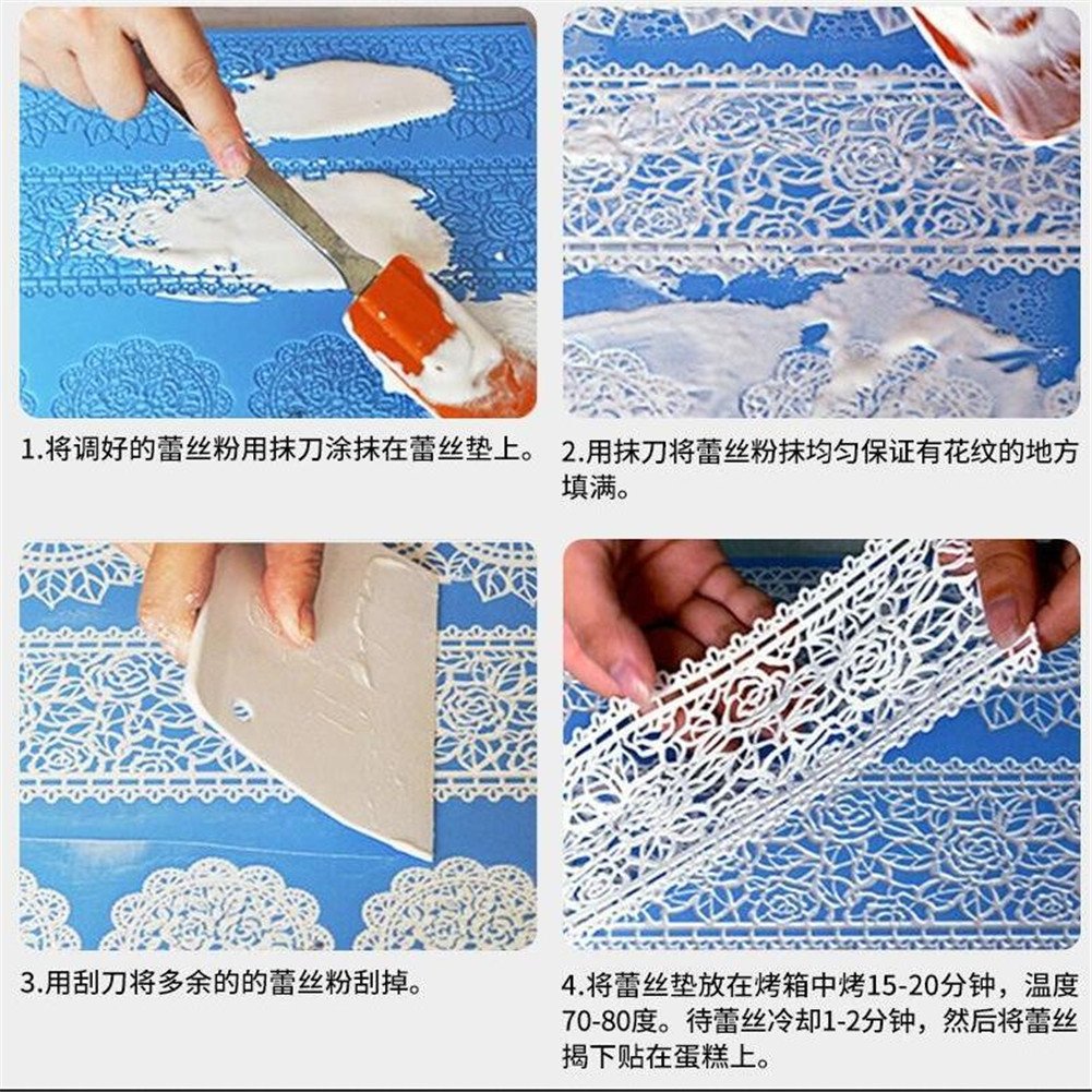 Valink - Stampo in pizzo con motivo reale, in silicone, per decorazioni per torte e torte, per matrimoni, fondente in pizzo, strumento per decorare torte e zucchero, per cupake