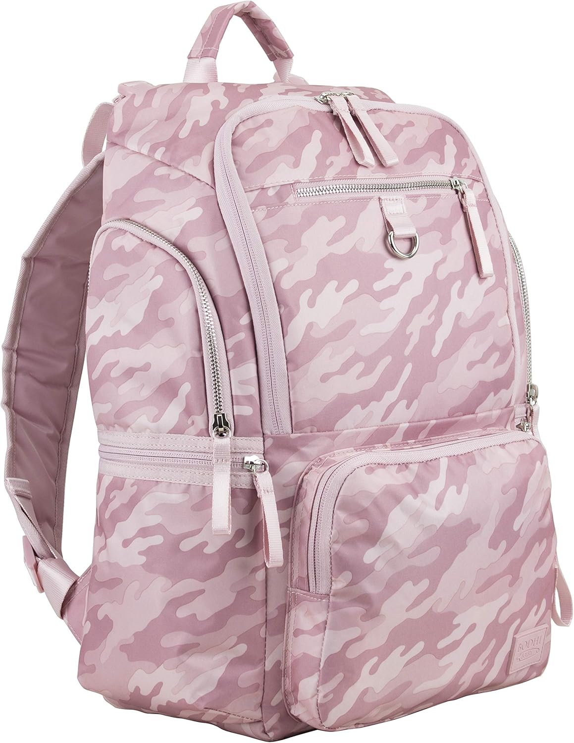 BODHI Baby Waterproof Multi-Function Travel Essentials Baby Tote Diaper Bag Backpack Changing Pad, Stroller Straps for Parents, Unisex, Pink Fluid Camo
