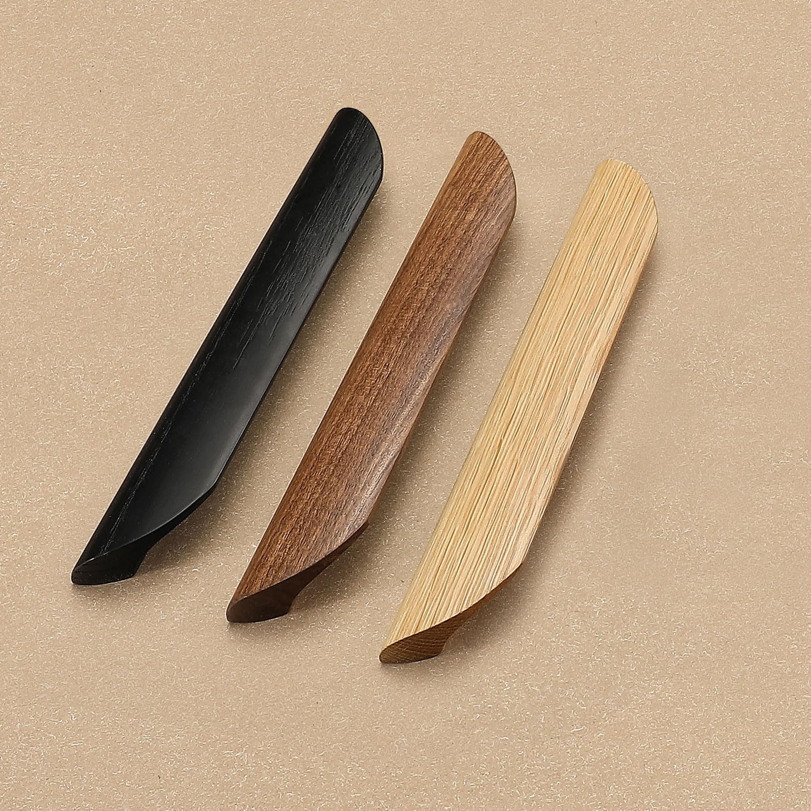 6 maniglie in legno di noce ad angolo quadrato da 36,5 cm in legno di noce, maniglia per porta armadio o cassetto maniglia in legno di noce
