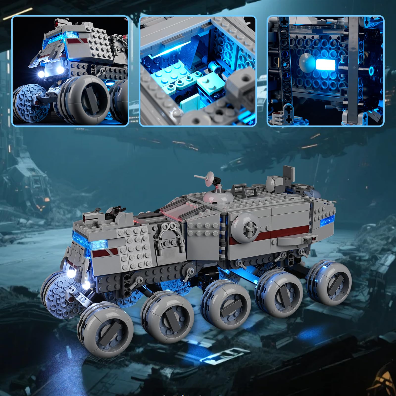 YEABRICKS LED Light for Lego-75413 STAR WARS Republic Juggernaut Building Blocks Model (Building Set NOT Included) - Image 3
