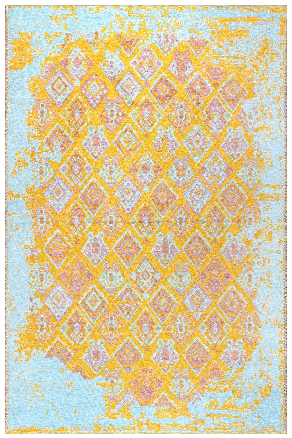 Alfa Rich Alfombra reversible lavable para sala de estar, dormitorio, cocina, 7 x 10 pies, color rosa, naranja, verde azulado