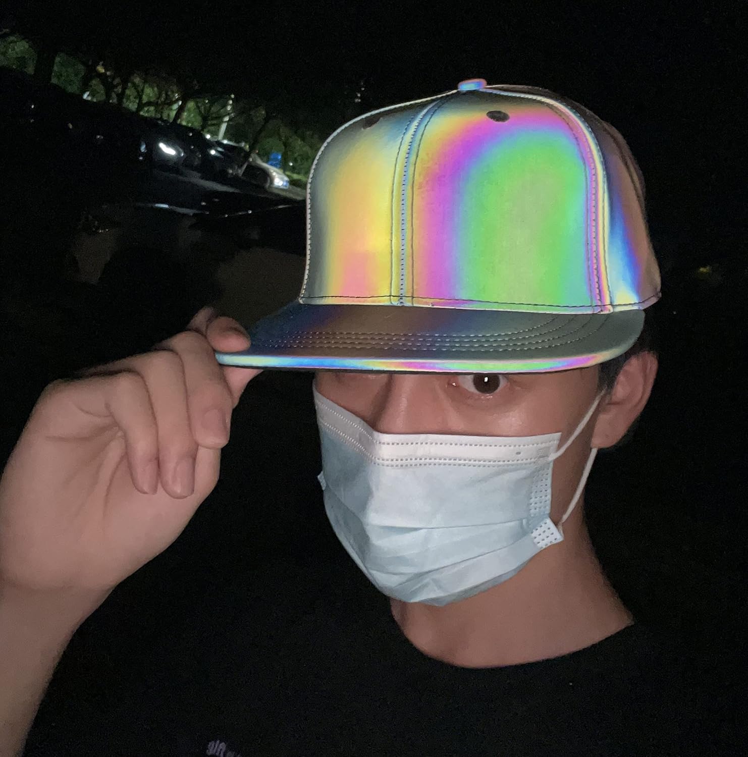 LZLRUN Rainbow Reflective Baseball Caps Men Fluorescent Hat Casual Night Halloween Cap - Image 7