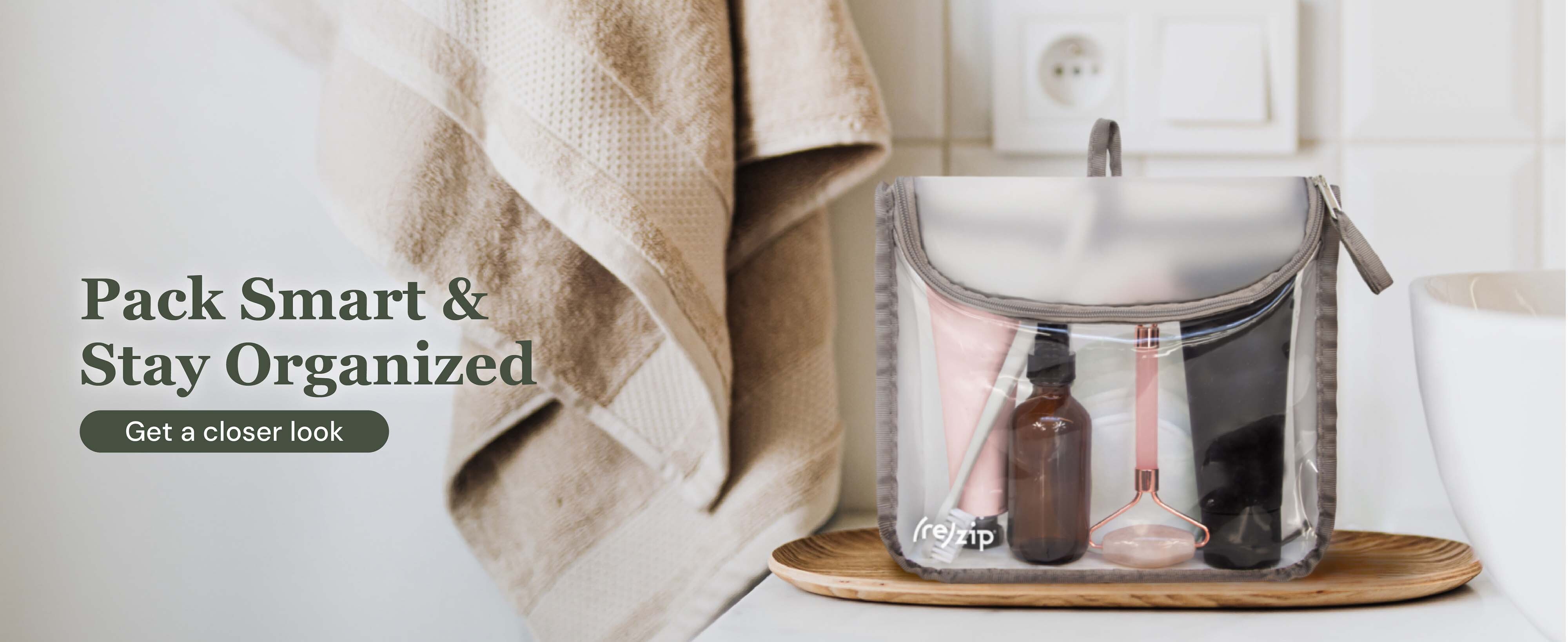 Amazon.com: (re)zip TSA Approved Travel Toiletry Bag with Hanging Loop, Travel Quart Bag Reusable Clear Makeup bags with zipper, Clear Pouch for Travel Essentials, Cosmetic | BPA-Free, Machine Washable - Gray : Amazon.com: (re)zip TSA Approved Travel Toiletry Bag with Hanging Loop, Travel Quart Bag Reusable Clear Makeup bags with zipper, Clear Pouch for Travel Essentials, Cosmetic | BPA-Free, Machine Washable - Gray :