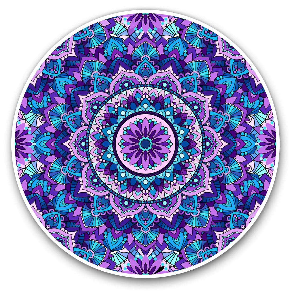 Awesome Vinyl Stickers (Set of 2) 20cm - Pink Purple Mandala Flower Indian Fun Decals for Laptops,Tablets,Luggage,Scrap Booking,Fridges #12888
