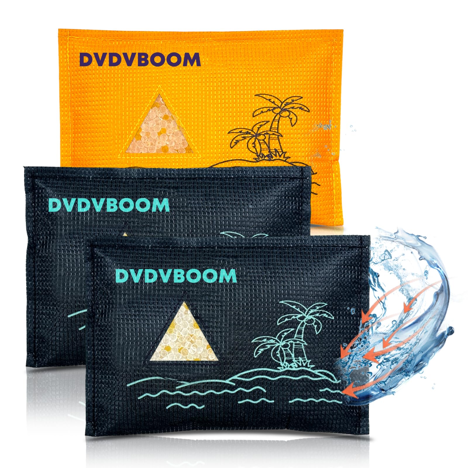 3PCS Dehumidification Bag Desiccant, Reusable Dehumidifier Bags Car Dehumidifier Moisture Absorber, Microwave Reactivated Dehumidifier Bags for Condensation, for Windows Home, Bathroom Wardrobe