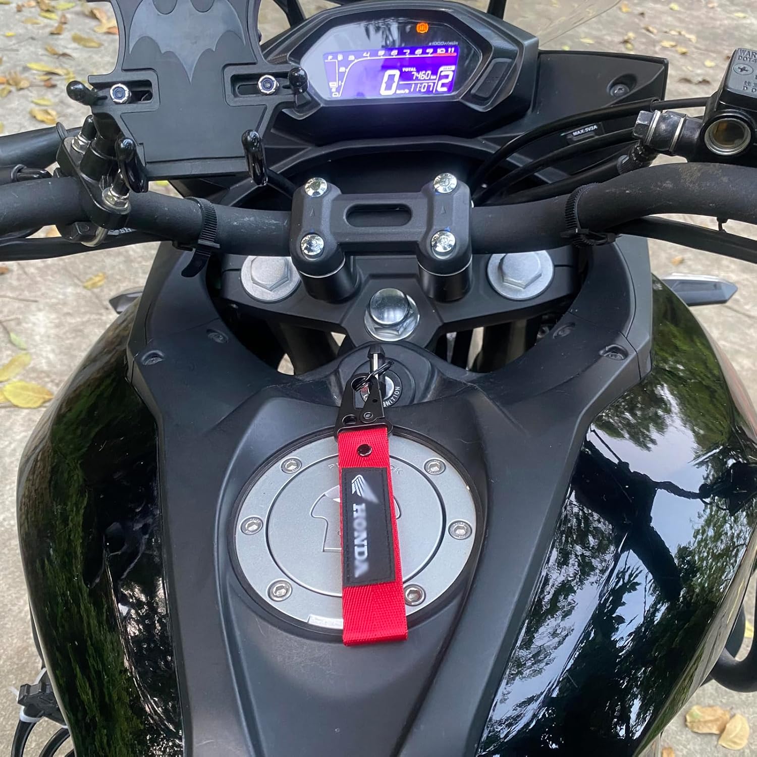 2 Pcs Fabric Keychain, Black and Red Motorcycle Keychain, Heavy Duty Key Chain for Bike, Car - Image 5