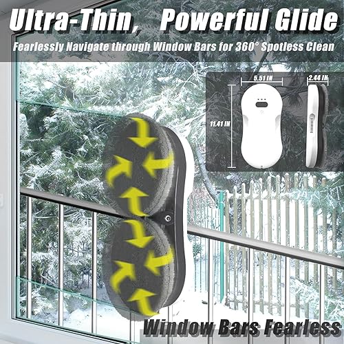 Miniatura 7 de Robot de limpieza de ventanas Robot limpiador de ventanas ultra delgado equipado con rociadores de agua dobles y detección inteligente de bordes