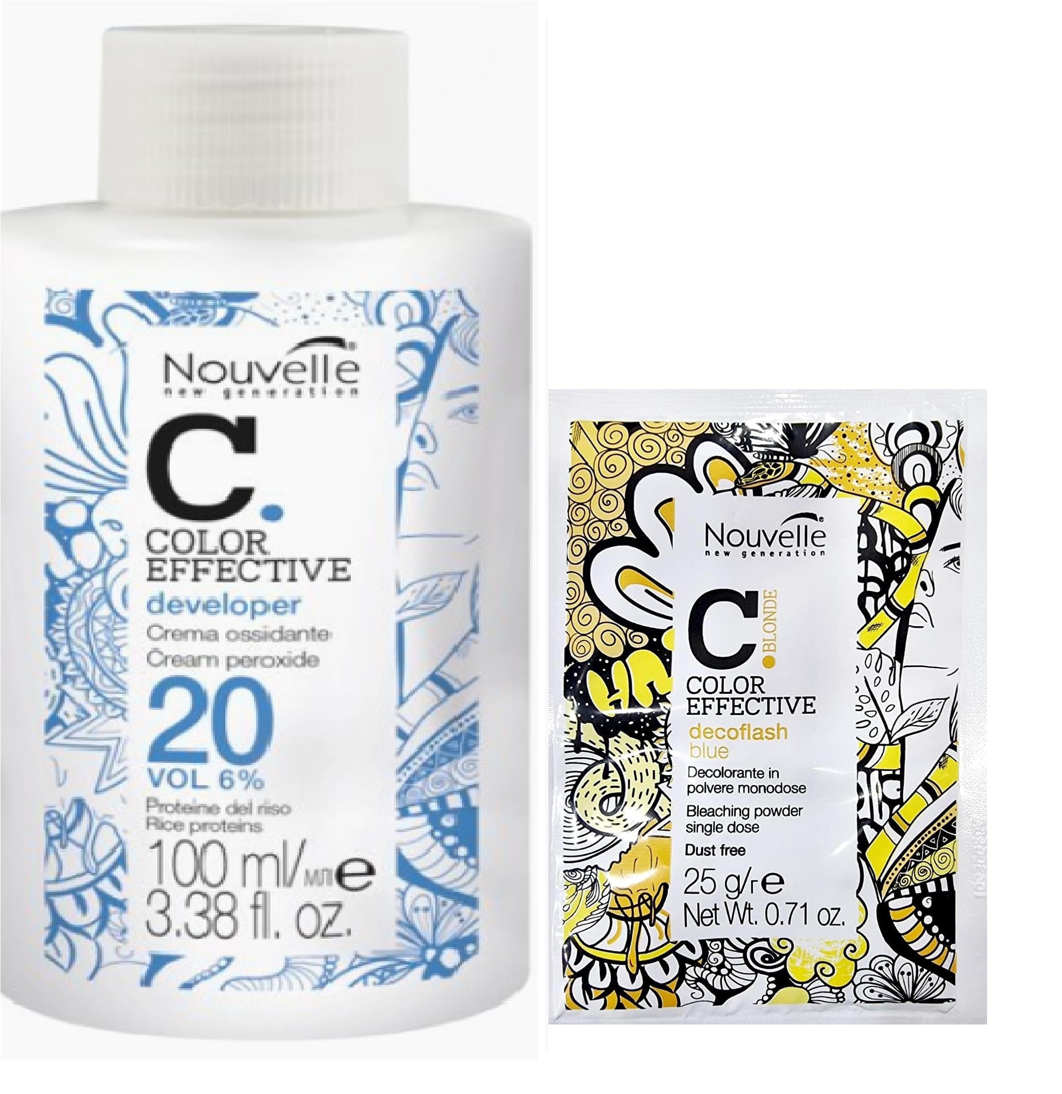 Generic Powder Bleach & Nouvelle Oxygen 6% Vol 20-100ml