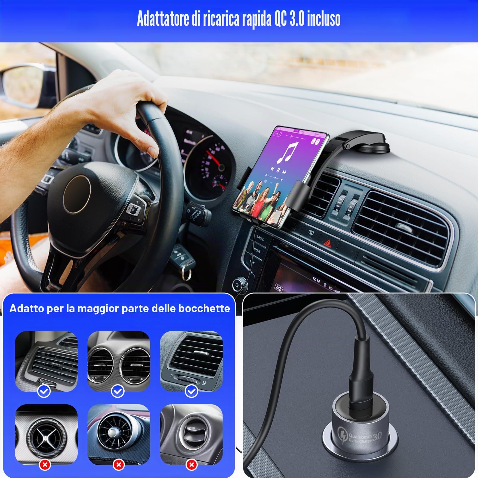 Supporto per cellulare da 15 W, Dual Coils, per Samsung Z Fold 7/6 5/4/3, intelligente senza fili, per prese d'aria, cruscotto, per Samsung Galaxy Z Fold7/6/5/4/3/2